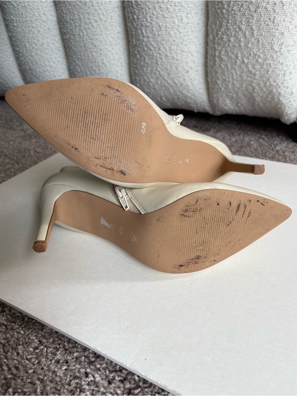 BCBGeneration Ivory Pointed Toe Stiletto Ankle Boots - Picture 9 of 9